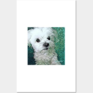 Fur Baby Fluffy, white maltese, white dog, cute dog, maltese puppy, cute dog stuff, artsy dog stuff, pet stuff, dog tote Posters and Art